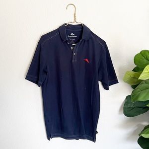 TOMMY BAHAMA Navy Blue Emfielder Supima Cotton Polo Shirt S